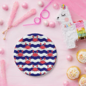 ハッピーカニ模様 ペーパープレート (パーティー)