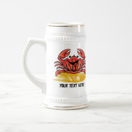ハッピーカニ（編集可能） ビールジョッキ