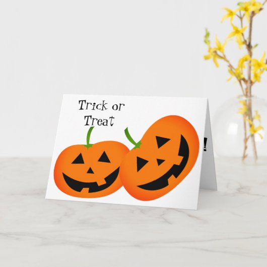 ハッピーカボチャ、ハロウィーン折り畳みグリーティングカード カード (黄色い花)