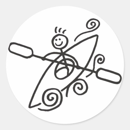 ハッピーカヤックステッカー ラウンドシール (正面)