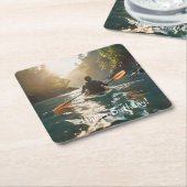 ハッピーカヤック スクエアペーパーコースター (アングル)