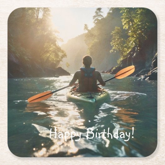 ハッピーカヤック スクエアペーパーコースター (正面)