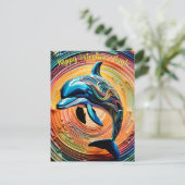 ハッピーカラフルドルフィンバレンタインデー シーズンポストカード (スタンド正面)