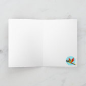 ハッピーカラフルパロット漫画子供の誕生日 カード (内部)