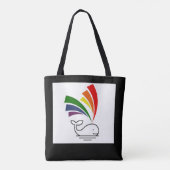 ハッピーカラフルレインボーゲイプライドクジラ トートバッグ (裏面)