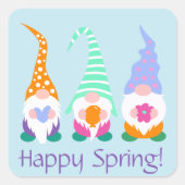 ハッピーカラフル春格言の挨拶 スクエアシール (正面)