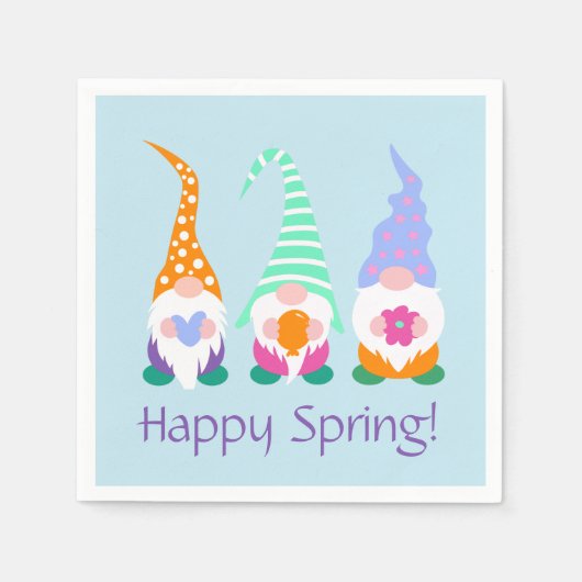 ハッピーカラフル春格言の挨拶 スタンダードカクテルナプキン (正面)