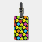 ハッピーカラフル顔パターン ラゲッジタグ (正面縦)