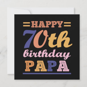 ハッピーカラフル70th誕生日パパことわざ引用文 セーブザデート