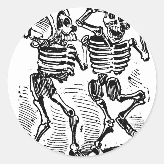 「ハッピーカラベラス」メキシコの死の日 ラウンドシール (正面)