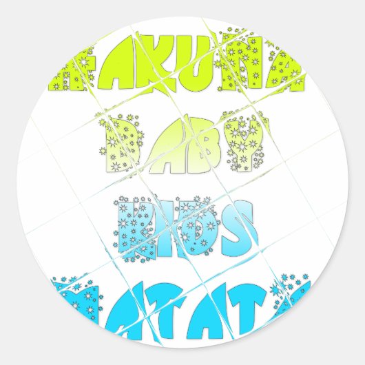 ハッピーカラーズハクナマタタハクナマタギフトスターズ ラウンドシール (正面)