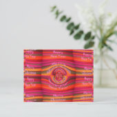 ハッピーカラーズメリークリスマスハッピーニューイヤーデザイン シーズンポストカード (スタンド正面)