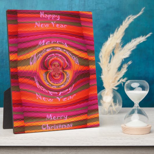 ハッピーカラーズメリークリスマスハッピーニューイヤーデザイン フォトプラーク (側面)