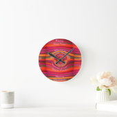 ハッピーカラーズメリークリスマスハッピーニューイヤーデザイン ラウンド壁時計 (ホーム)