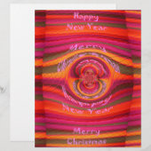 ハッピーカラーズメリークリスマスハッピーニューイヤーデザイン レターヘッド (正面/裏面)