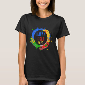 ハッピーカラーフェスティバルハッピーホリ2023ヒンズー語 Tシャツ