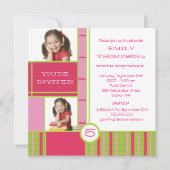 ハッピーカラーブロック小さな女の子パーティの招待状 招待状 (正面)