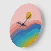 ハッピーカラー – 抽象芸術ア絵画ートカラフル ラージ壁時計 (傾斜)