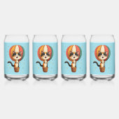 ハッピーカリコキャットスカイアドベンチャーイラストレーション ガラス缶 (正面)