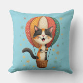 ハッピーカリコキャットスカイアドベンチャーイラストレーション クッション (正面)