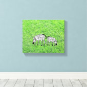 ハッピーカワイイのケニアゼブラ キャンバスプリント (インサイチュ (ウッドフロア))