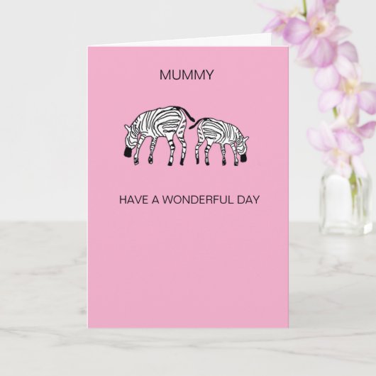 ハッピーカワイイKenya Zebras Mummy カード (蘭)