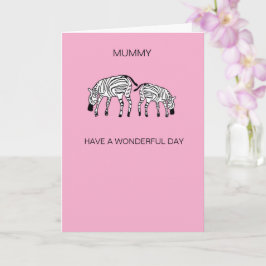 ハッピーカワイイKenya Zebras Mummy カード
