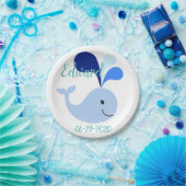 ハッピーカワイトブルークジラ ペーパープレート (パーティー)