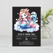 ハッピーカワイルマーメイド誕生日 招待状 (スタンド正面)