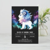 ハッピーカワイルライオン誕生日 招待状 (スタンド正面)