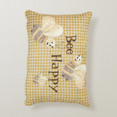 ハッピーカントリー柄の水色 アクセントクッション (裏面(縦))