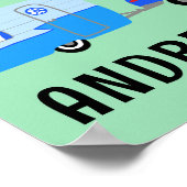 ハッピーカンパカスタムーベビー名カンパーバンRVバンライフ ポスター (角)