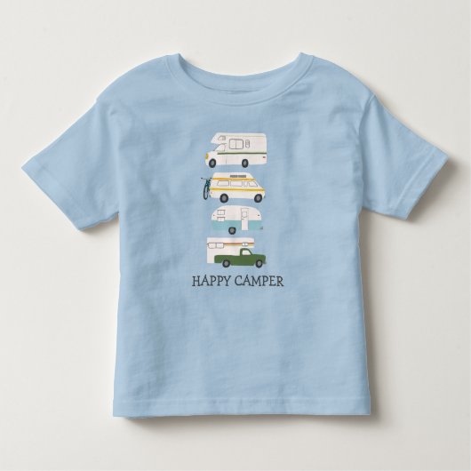 ハッピーカンパーカンパーヴァンライフRVトレーラーカスタム トドラーTシャツ (正面)