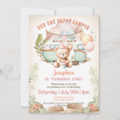 ハッピーカンパーサマーファースト誕生日ガール招待状 招待状 (正面)