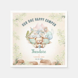 ハッピーカンパーサマーファースト誕生日ボーイ紙 スタンダードカクテルナプキン