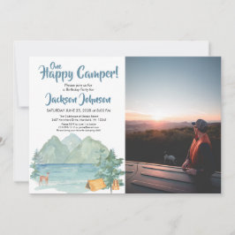 ハッピーカンパーフォトグ素朴ラウンズ誕生日 招待状