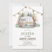 ハッピーカンパーマウンテンフォレストボーイ1st誕生日 招待状 (正面)