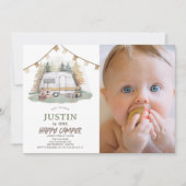 ハッピーカンパーマウンテンボーイ1stバースデーフォト 招待状 (正面)
