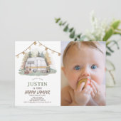 ハッピーカンパーマウンテンボーイ1stバースデーフォト 招待状 (スタンド正面)