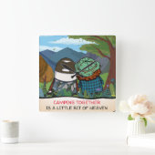 ハッピーカンパーライフ引用文マウンテンビスタテンプレート スクエア壁時計 (ホーム)