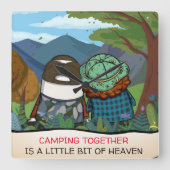 ハッピーカンパーライフ引用文マウンテンビスタテンプレート スクエア壁時計 (正面)