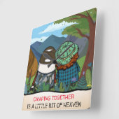 ハッピーカンパーライフ引用文マウンテンビスタテンプレート スクエア壁時計 (傾斜)