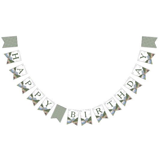 ハッピーカンパー1歳の誕生日バナー バンティングフラッグ (全)