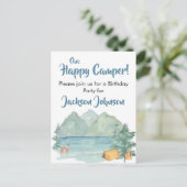 ハッピーカンパ素朴ー山水カラー誕生日 ポストカード (スタンド正面)