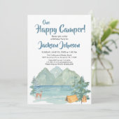 ハッピーカンパ素朴ー山水カラー誕生日 招待状 (スタンド正面)