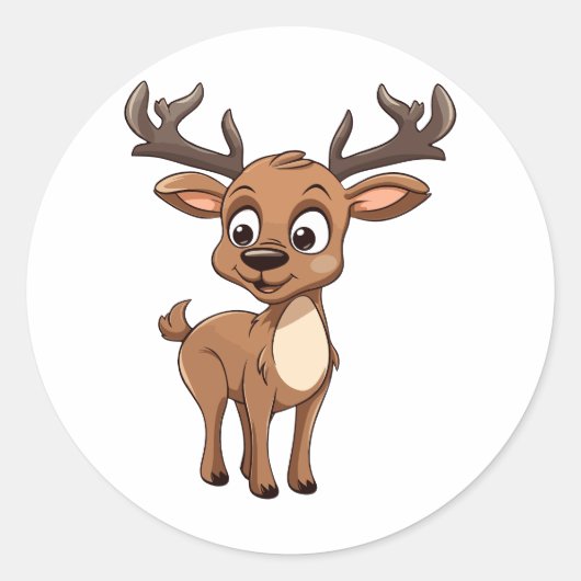 ハッピーカートゥーカートゥークリスマストインデアキャラクター ラウンドシール (正面)