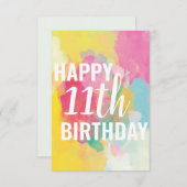 ハッピーカード11誕生日カード（「水彩グラデーション」） (正面/裏面)