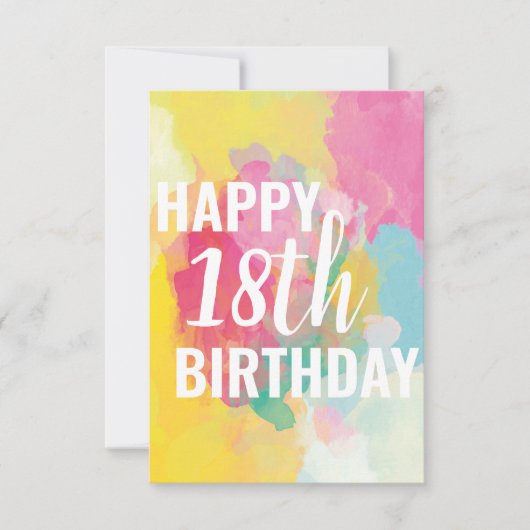 ハッピーカード18誕生日カード(「水彩グラデーション」) (正面)