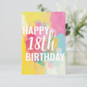 ハッピーカード18誕生日カード(「水彩グラデーション」) (スタンド正面)