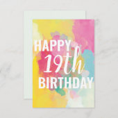 ハッピーカード19誕生日カード（「水彩グラデーション」） (正面/裏面)
